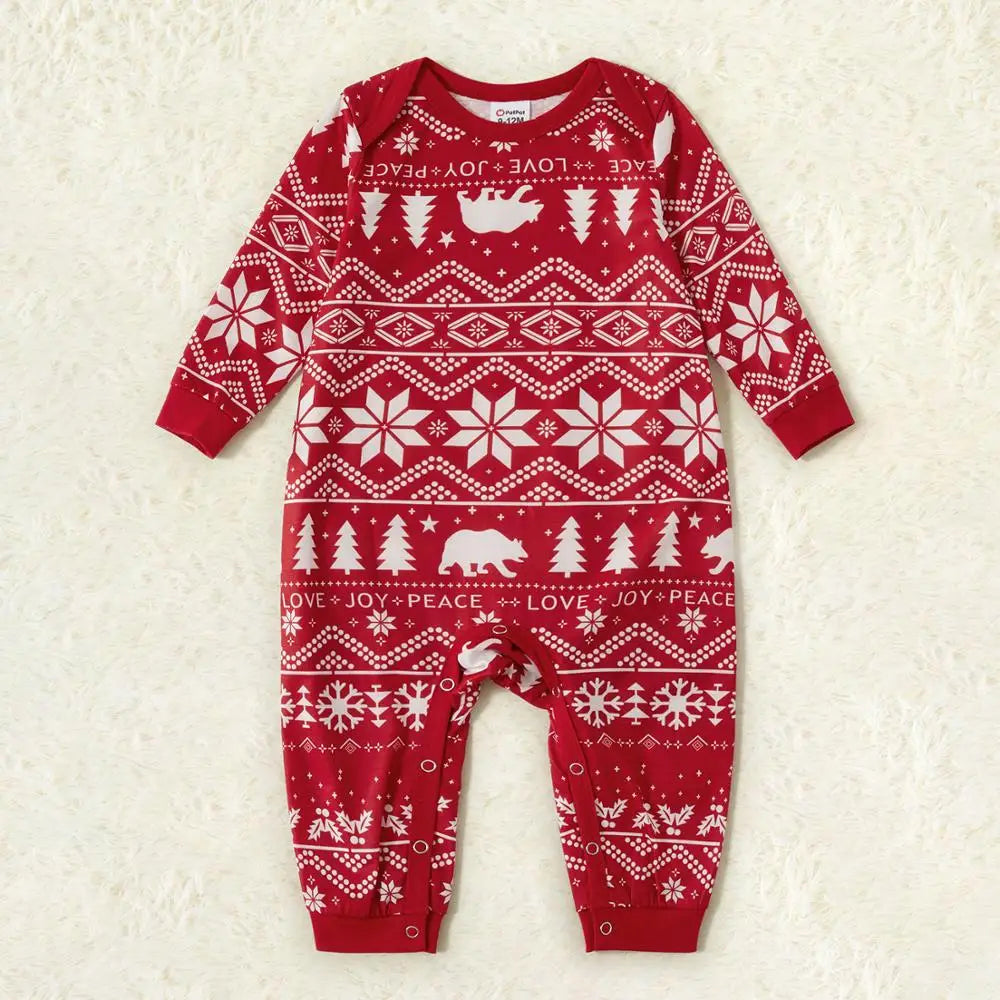 Traditional Christmas Print Family Matching Outfit