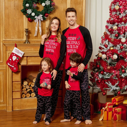 New Christmas Letter Print Family Matching Pajamas Sets