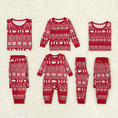 Traditional Christmas Print Family Matching Outfit