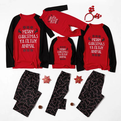 New Christmas Letter Print Family Matching Pajamas Sets