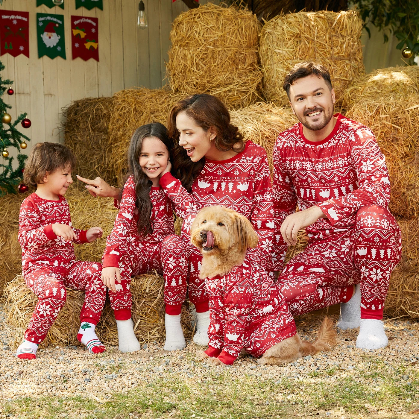 Traditional Christmas Print Family Matching Outfit