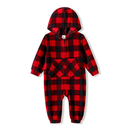 Long-sleeve Thickened Polar Fleece Zipper Onesies Pajamas