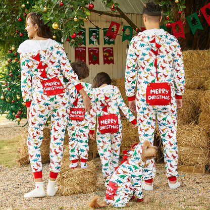 Christmas Dinosaur Print Family Matching Sets