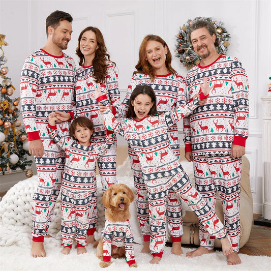 Snowflake Print Red Family Matching Sets