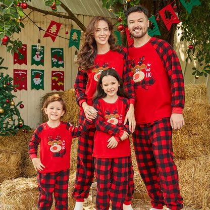 Embroidered Plaid Thickened Polar Fleece Pajamas Sets