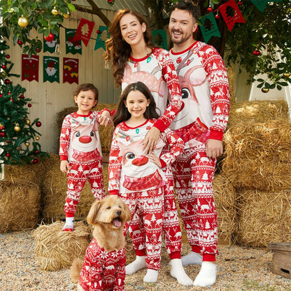 Print Red Family Looks Raglan-sleeve Pajamas Sets