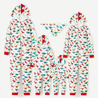 Christmas Dinosaur Print Family Matching Sets