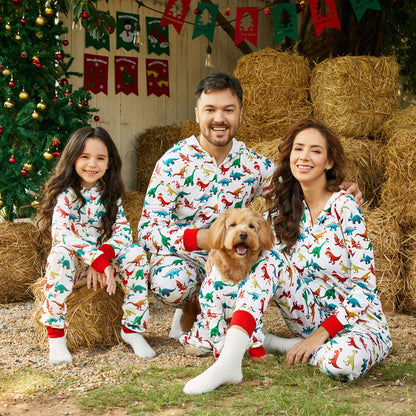 Christmas Dinosaur Print Family Matching Sets