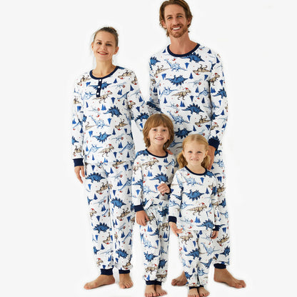 Cute Dinosaur Allover Print Pajamas Sets