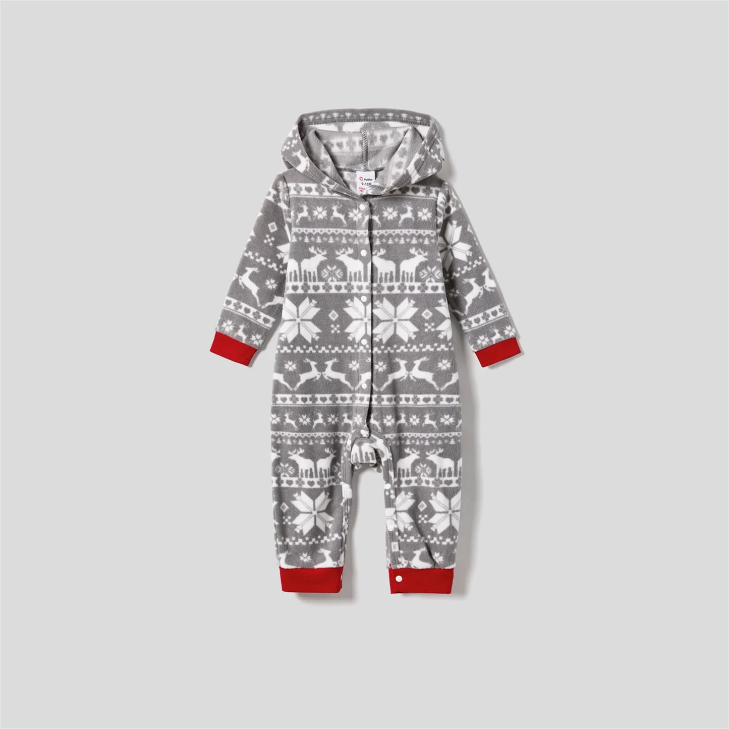 Embroidered Long-sleeve Hooded Fleece Pajamas Sets