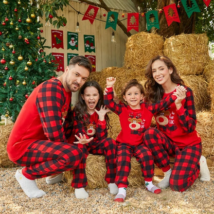 Embroidered Plaid Thickened Polar Fleece Pajamas Sets