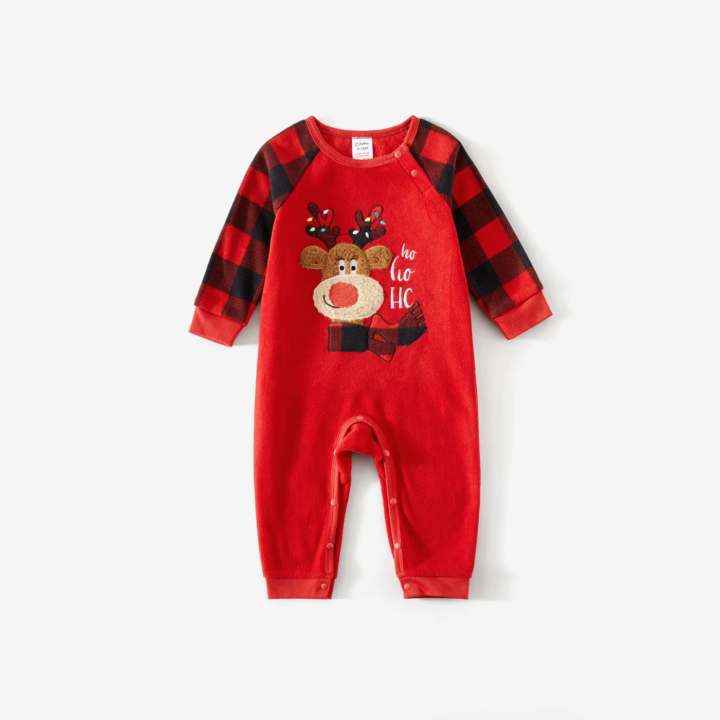 Embroidered Plaid Thickened Polar Fleece Pajamas Sets