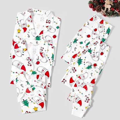 Colorful Festival Theme Print Long Sleeve Pajamas Sets