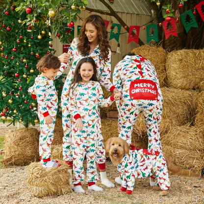 Christmas Dinosaur Print Family Matching Sets