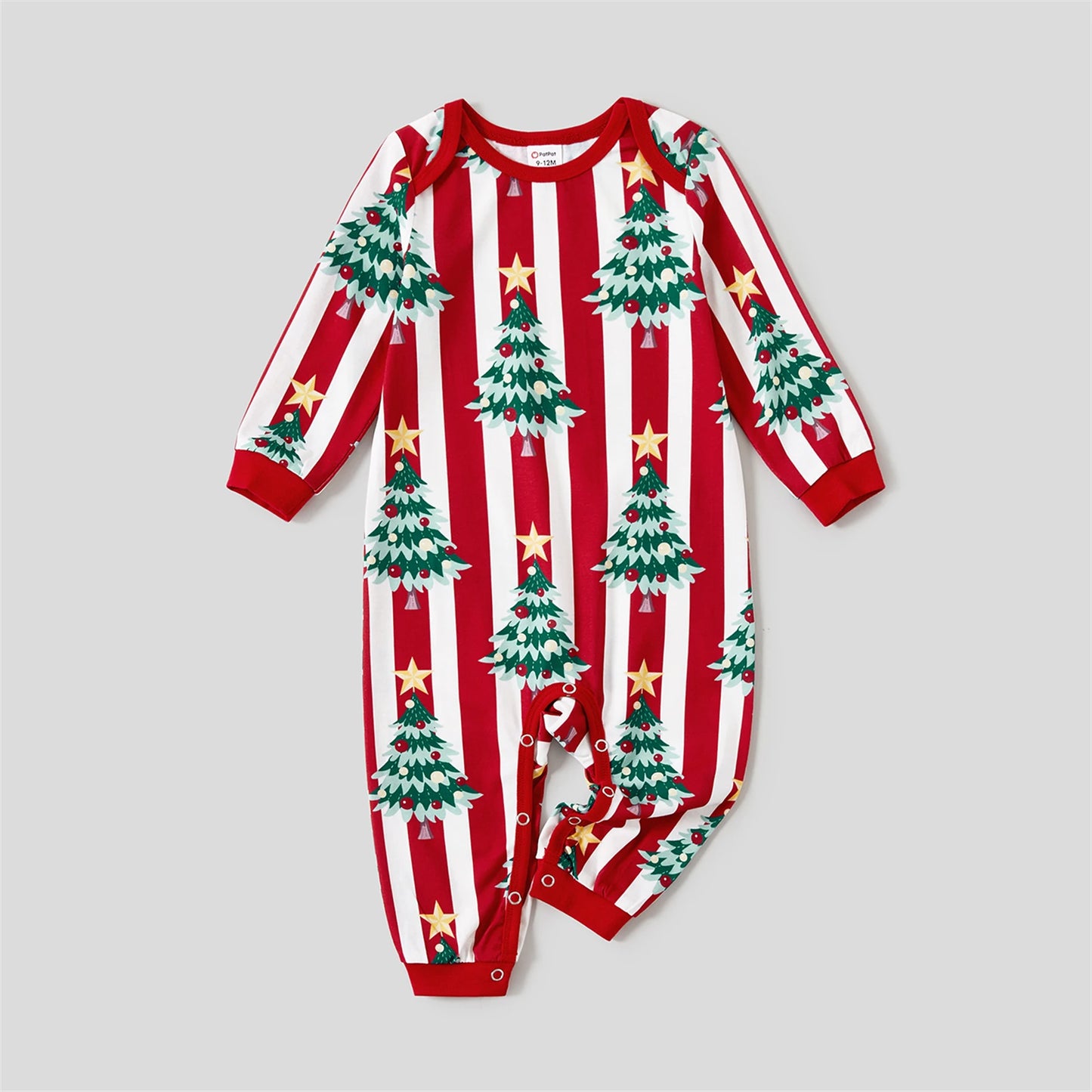 Trees Print Stripes Long-sleeve Pajamas Sets