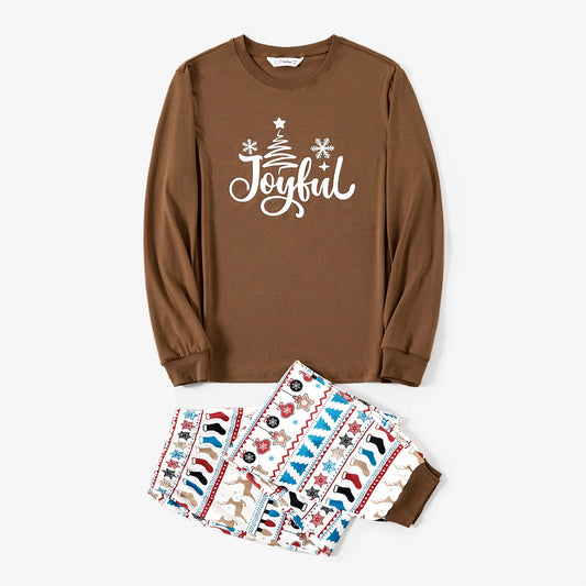 Family Matching Letters Print Long-sleeve Pajamas Sets