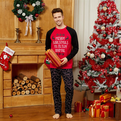 New Christmas Letter Print Family Matching Pajamas Sets