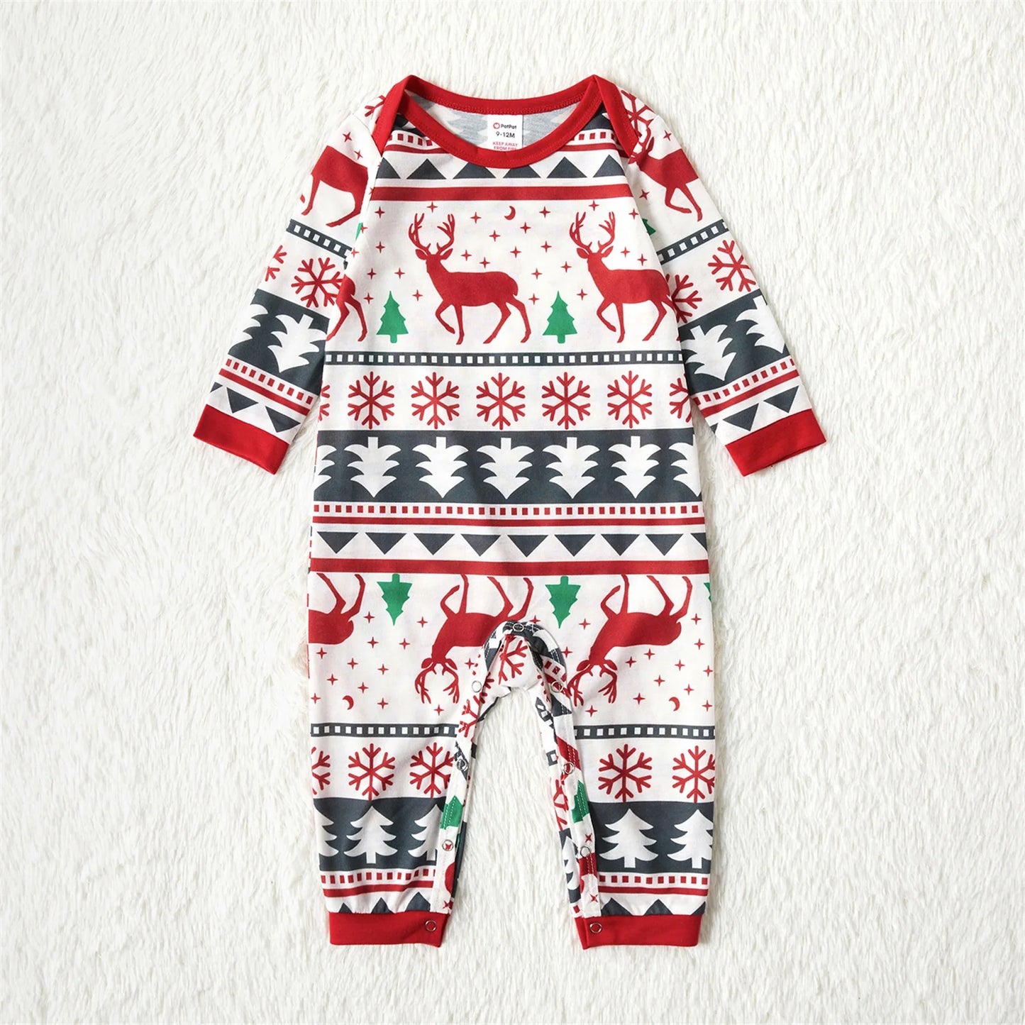 Snowflake Print Red Family Matching Sets