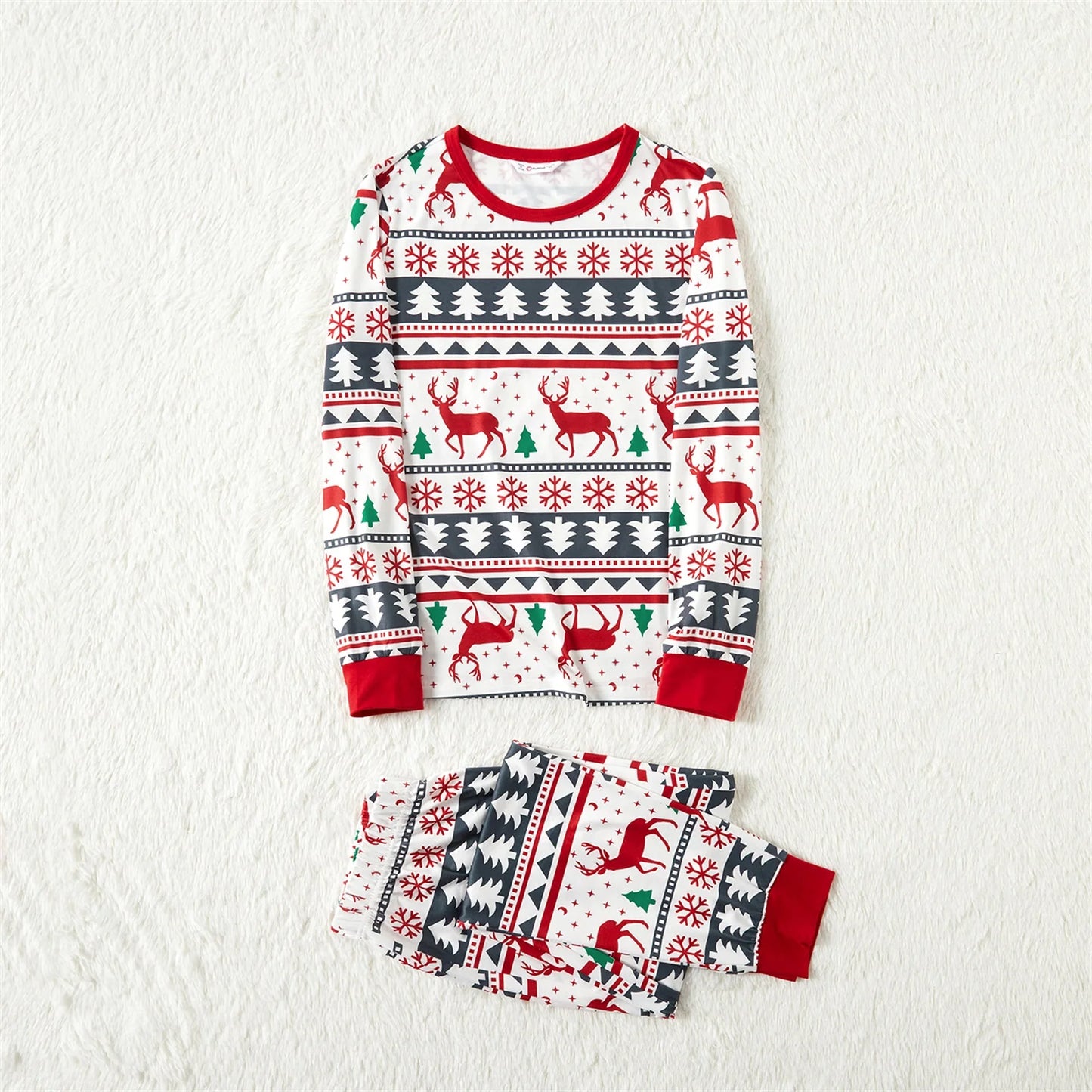 Snowflake Print Red Family Matching Sets