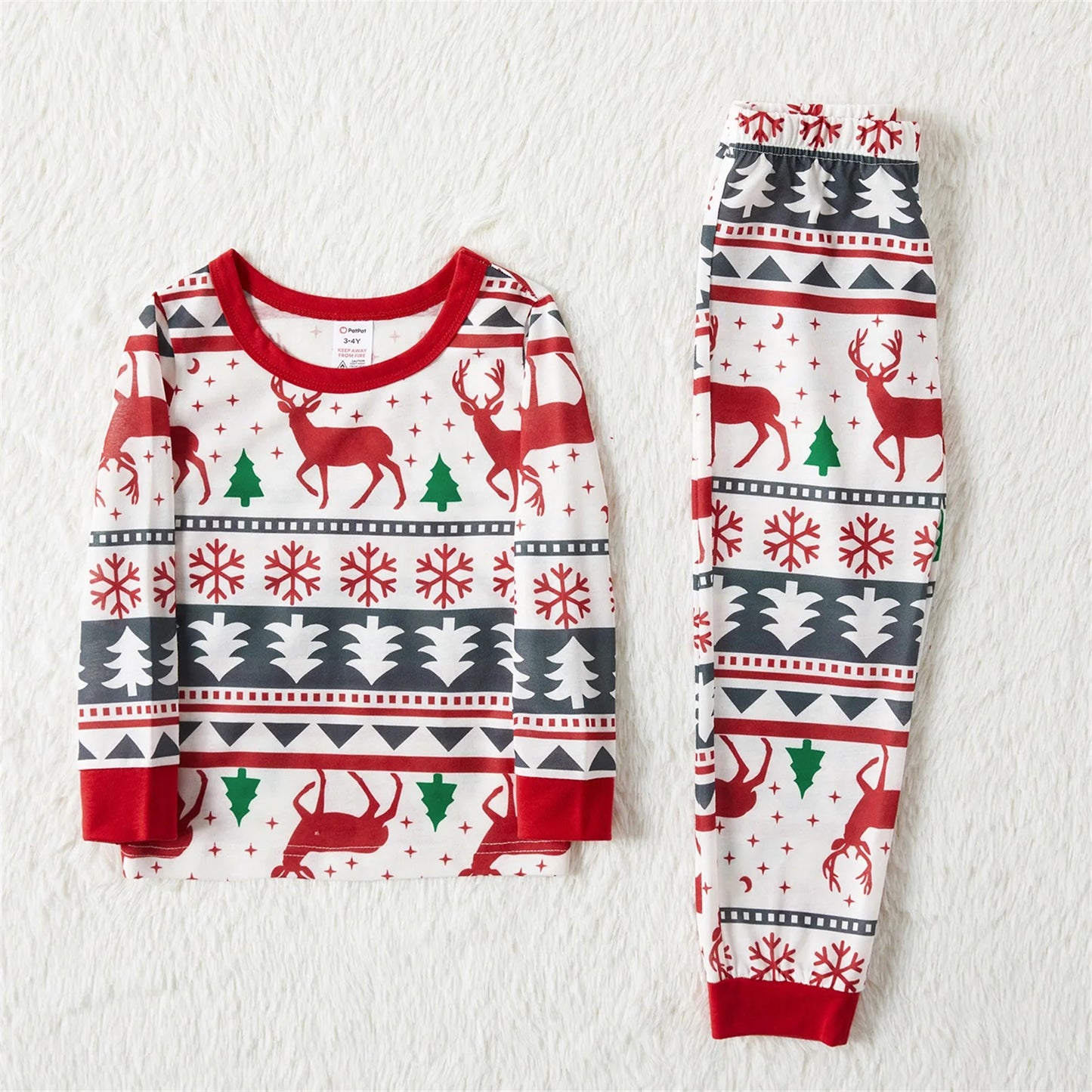 Snowflake Print Red Family Matching Sets